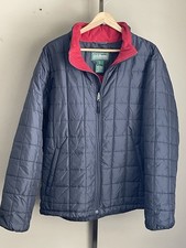 Vintage LL Bean Thinsulate Black Quilted Puffer Jacket Full Zip Mens Large L
