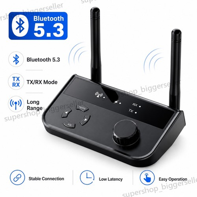 #ad Long Range For TV Home Stereo Audio Adapter Bluetooth 5.3 Transmitter Receiver $12.69