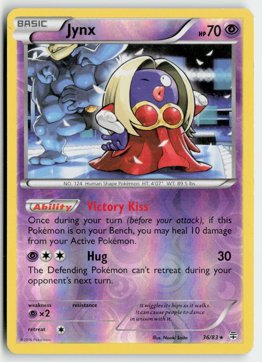 JYNX 36/83 RARE GENERATIONS POKEMON REVERSE HOLO HEAVILY PLAYED