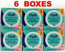 Opill Daily Oral Contraceptive 0.075mg, 6 Boxes, 84 Tablets Each, EXP 12/2025
