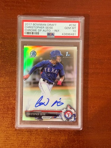2017 Bowman Draft Chrome Christopher Seise Auto Refractor /499 PSA 10 Pop 11 RC
