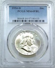 1954-D Franklin Half Dollar PCGS MS64FBL Frosty PQ Just Graded New Holder #A257B