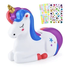 PJDRLLC Piggy Bank Girls: Unicorn Piggy Banks - Unbreakable Plastic Coin Mone...