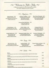 Folks Folly Prime Steak House Menu South Mendenhall Road Memphis Tennessee 