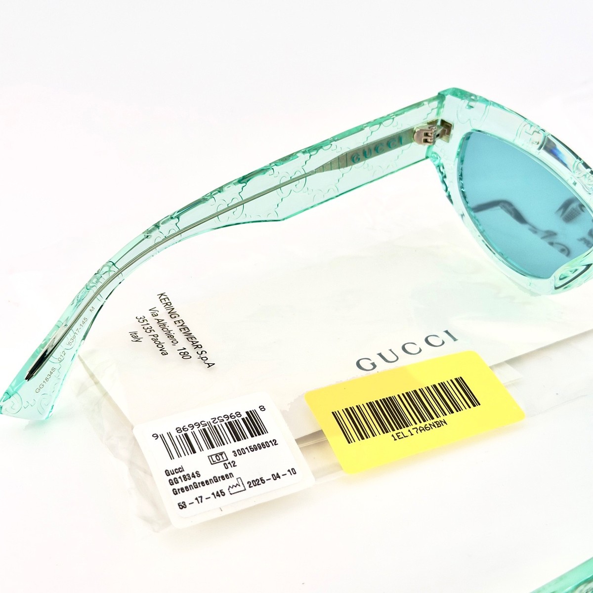 GUCCI GG1834S Crystal Blue Guccissima 1834 GG Motif Sunglasses 012