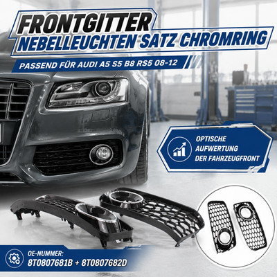 Design Nebelgitter Chromring Ersatzteil passend Für Audi A5 S5 B8 RS5  2008-2012