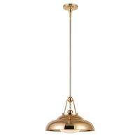 Pendelleuchte HäNgeleuchte Metall Rund Ø 36.8 Cm In Messing E27 Industrial