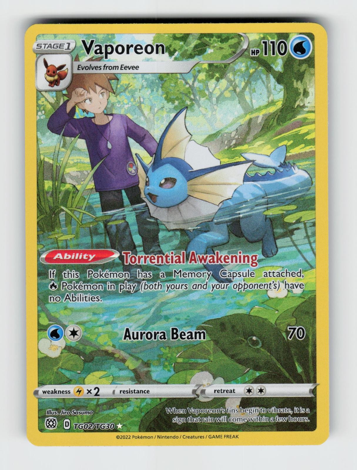 Vaporeon TG02/TG30 Holo Brilliant Stars Trainer Gallery Pokemon NM