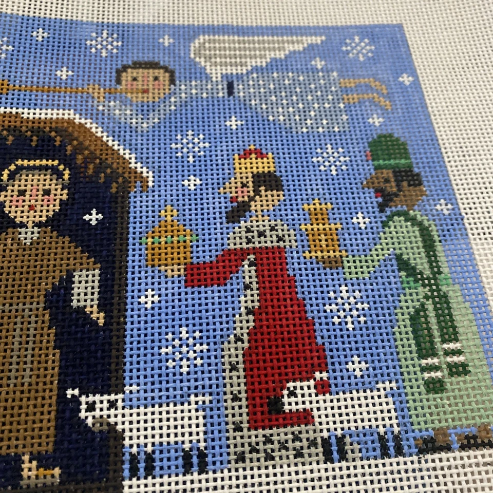 Birds Of A Feather BF222 JOYOUS CHRSTMAS Nativity Handpainted Needlepoint Canvas - Image 4 of 4