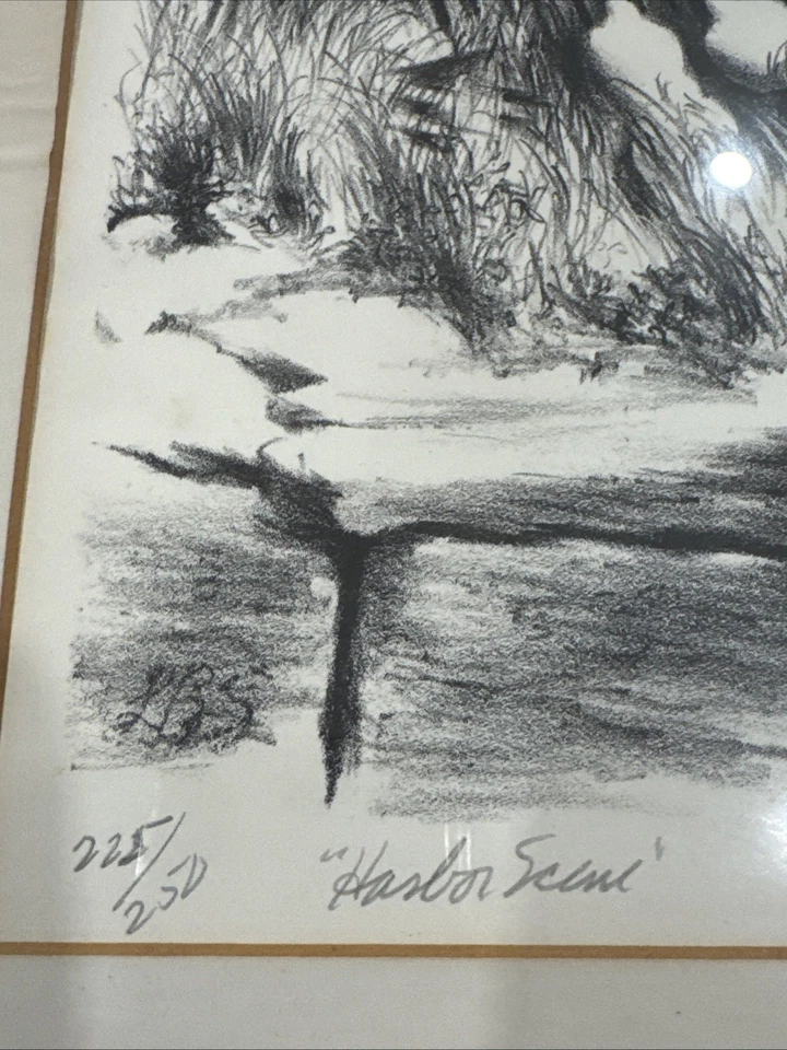 Litografía Original Lawrence Beall Smith Firmada a Lápiz "Escena del Puerto" 225/250 Foto 2 de 4