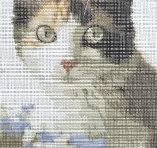 HP Needlepoint, 13 mesh, Calico Cat by Pepita Needlepoint