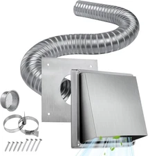 2 in Pellet Stove Vent Pipe Kit,Outside Fresh Air Intake Pipe Vent Kit