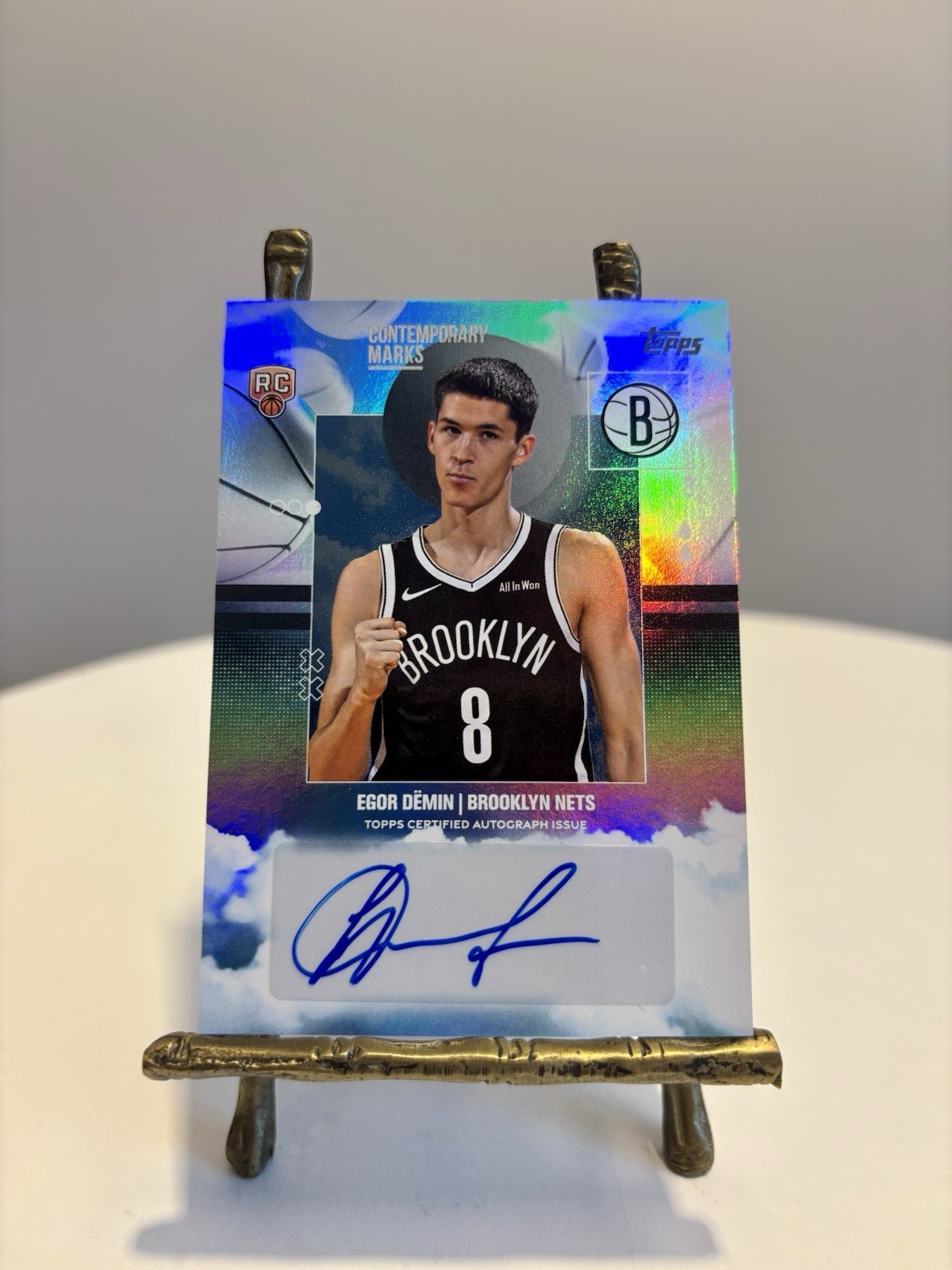 2025-26 Topps Contemporary Marks Rainbow Foil Egor Demin #CM-ED Rookie Auto Nets