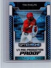 Tre Phelps 2025 Leaf Optichrome Baseball 1/1 Pre Production Proof