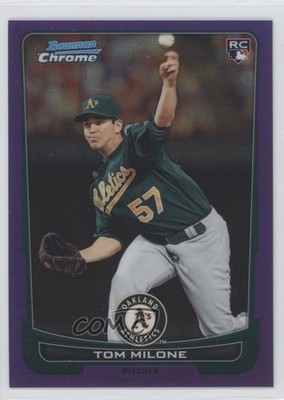 2012 Bowman Chrome Purple Refractor 166/199 Tommy Milone Tom #196 Rookie RC 0g4