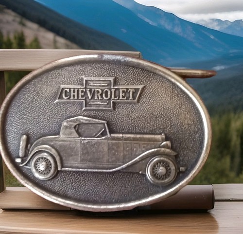 Chevrolet Brass/Bronze Belt Buckle Chevy Automobile RJR-RJ Roberts Co 3.5"x2.5"