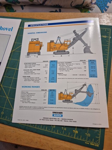 1980's? Marion Dresser 201-M Mining Shovel Brochure 8 Pages - Picture 6 of 7