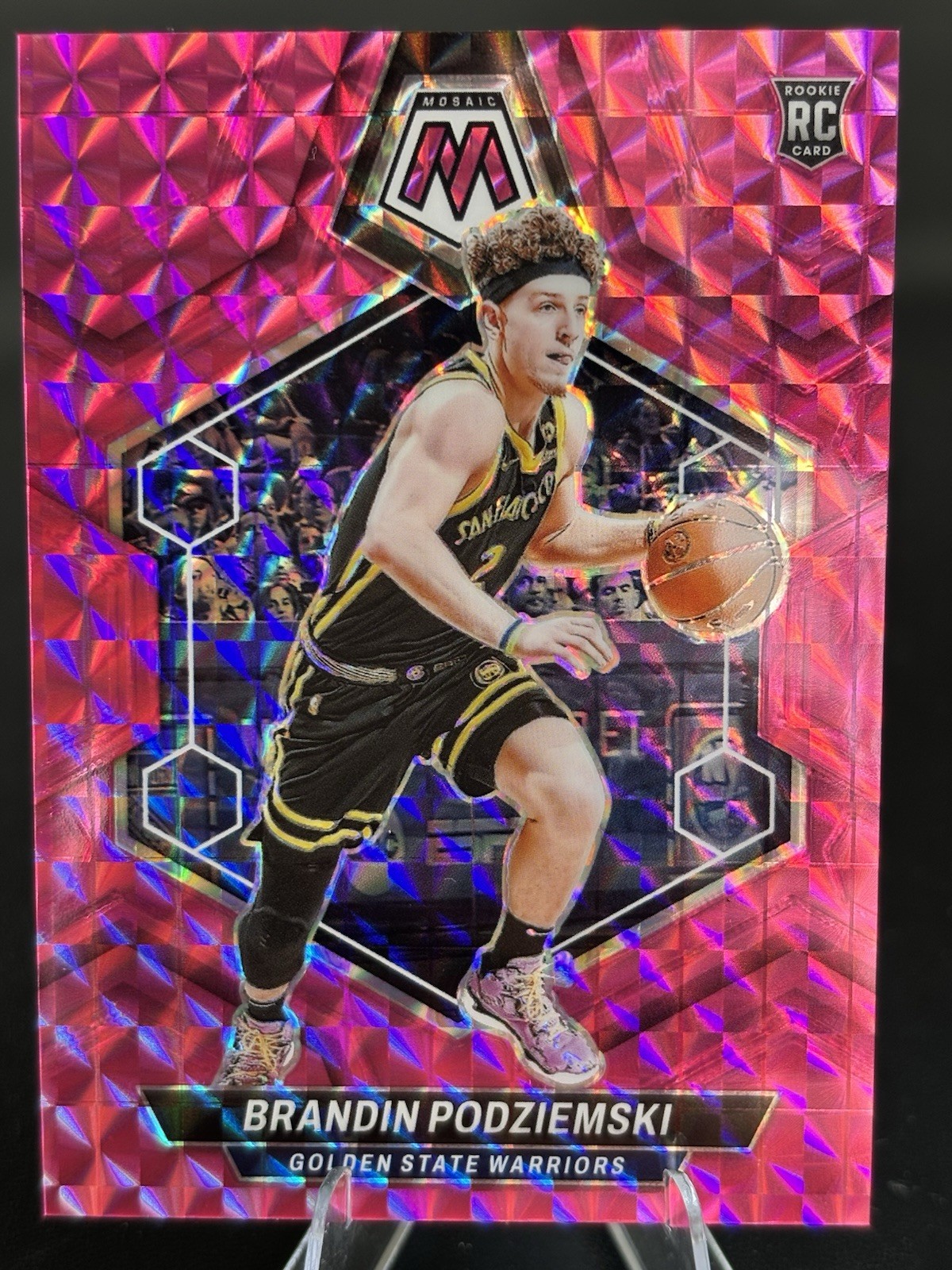 2023-24 Panini Mosaic - Brandin Podziemski #245 PINK MOSAIC /149 (RC)