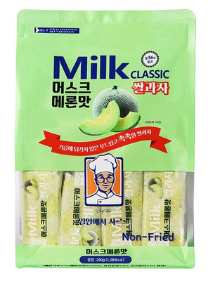 Milk Classic Melon Rice Snack Non Fried Crispy Korean Snack 8.46oz