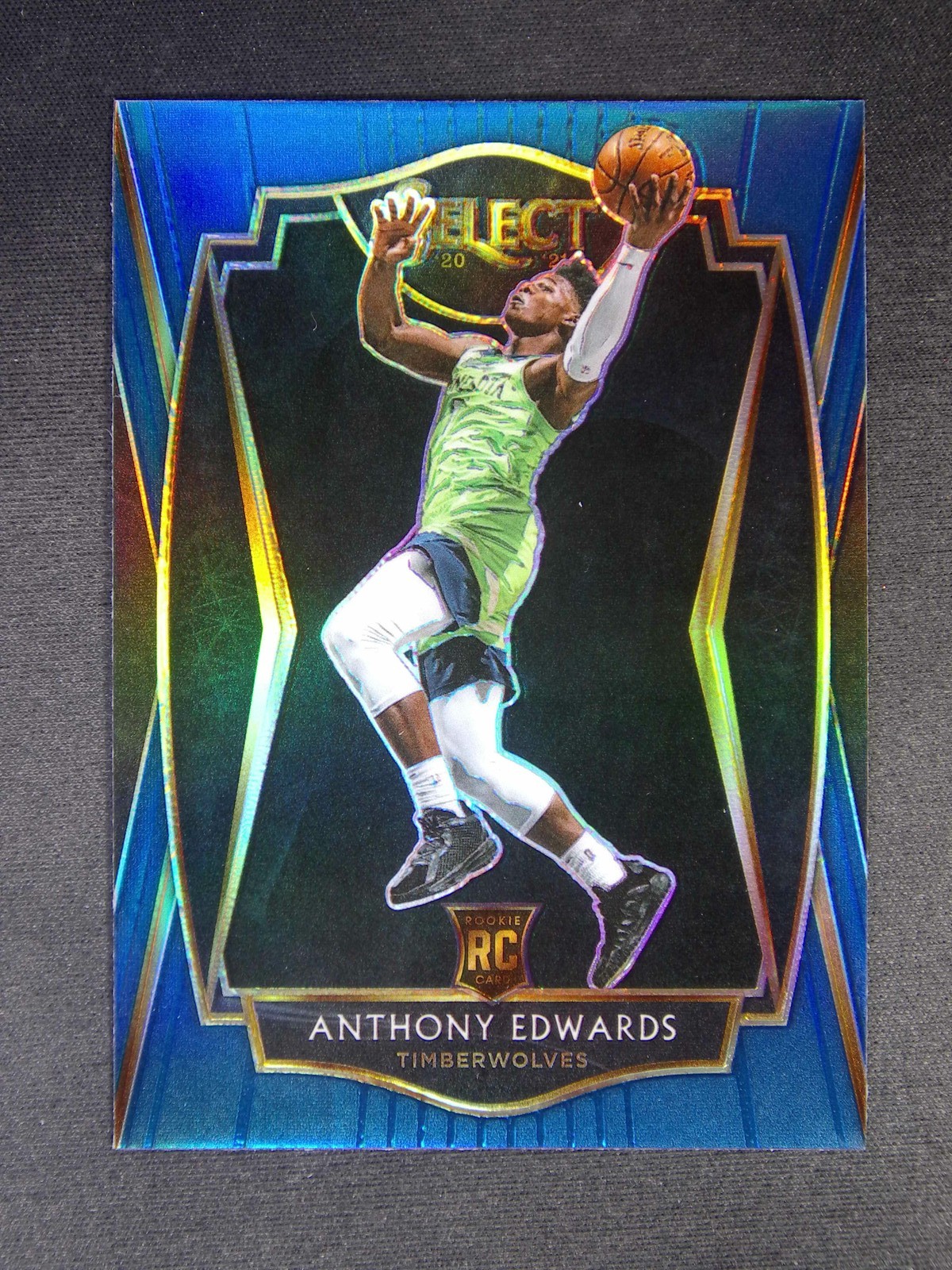 2020-21 Panini Select Anthony Edwards #169 Premier RC Rookie Blue Prizm