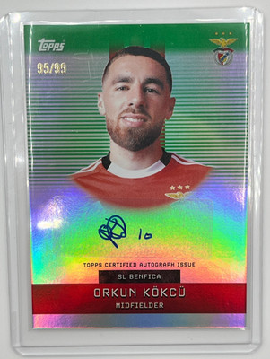 2025/26 Topps Benfica Team Set - Headshot Heroes Auto Orkan Kokcu /99 Green