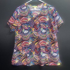 Wonder wink womens sz XL Scrubs multicolor w/pockets V Neck NWOT