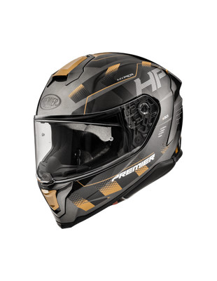 MOTORRAD INTEGRALHELM PREMIER HYPER HP 19 TOURING SPORT SCHWARZ GRAU GOLD