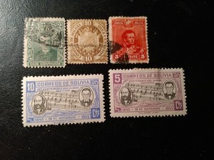 10 ASSORTED STAMPS FROM BOLIVIA