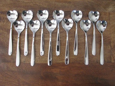 #ad 12 Alessi Delta Airlines heart shaped coffee tea ice cream Demitasse spoons R4 $19.99