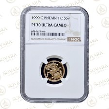 1999 Gold Proof Half Sovereign PF70 Ultra Cameo