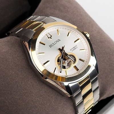 Bulova Surveyor 98A284 Classic Gold Silver Two-Tone Men's Automatic Watch 42 mm