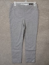 Chicos So Slimming Brigitte Ankle Pants Womens 1 US 8 Black White Pull On NEW