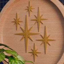 Retro Mini Mid Century Modern Starbursts Wall Decor MCM MidMod Home Kitchen 60s