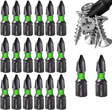 20pcs 1"/25mm PH2 Anti Slip Phillips Bit #2 Insert Bits,Magnetic Phillips Screw