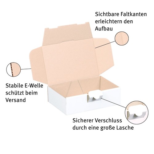 Maxibrief DHL Karton Faltkarton Versand 160x110x50 mm weiß 25 Stück - Bild 7 von 9