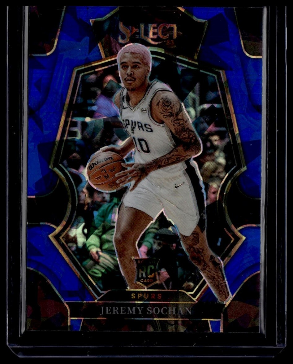 2022-23 Panini Select #192 Jeremy Sochan Blue Cracked Ice Prizms
