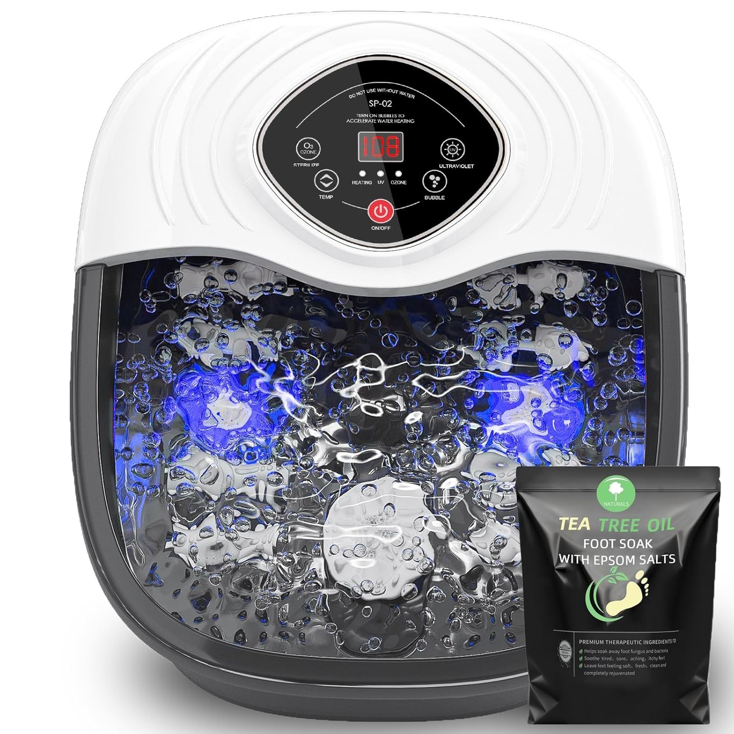 closewave Foot Spa Bath Massager with Heat, UV & Ozone Bubbl
