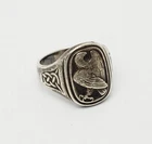 Vintage Georg Jensen Eagle detail sterling silver men ring size 11.5 Denmark