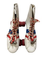 Vintage Official Roller Derby Skates Red White Red Urethane Wheels Size 6