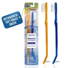 Toothbrush for Braces, Soft Head Braces Toothbrush, V Trimmed Design 2-Pack ...
