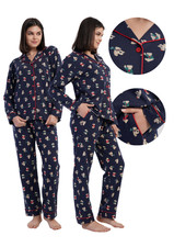 Damenpyjama M Vienetta Lange Hose und lange &Auml;rmel mit Rei&szlig;verschluss, stilvoll