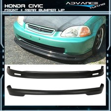 For 96-98 Honda Civic Hatchback Mugen Style Front Bumper Lip Rear Diffuser Lip