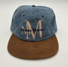 Disney Mickey Mouse Cap Goofy Hat Co. Vintage Navy Blue W/ Suede Brim USA Made