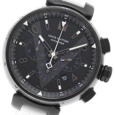 LOUIS VUITTON Tambour Q1A62Z Chronograph black Dial Automatic Men's Watch_911249