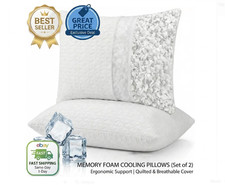 Standard Size Cooling Pillows Set of 2 for Hot Sleepers Comfort