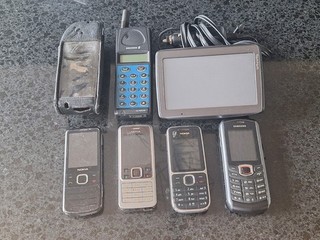 various mobile phones & devices some working others not .
