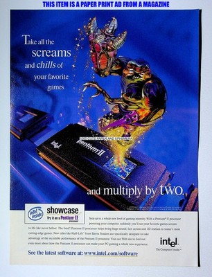 Intel Pentium II PC Processor 1999 Half-Life Print Magazine Ad Poster ADVERT
