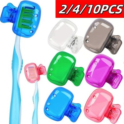 10/4/2pcs Toothbrush Head Covers Protector Cap Travel Portable Brush Pod Case