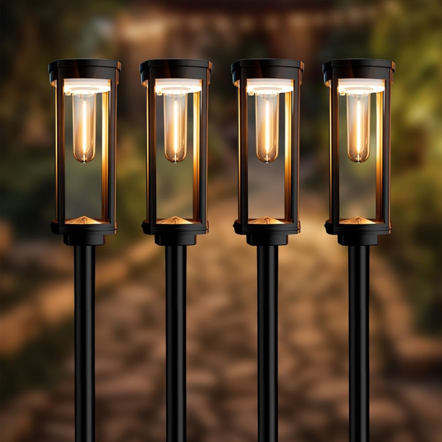 SolarCentre® Lavenham Outdoor Solar Powered Garden Lights - 4 Pack - Image 2
