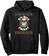 Cool Santa Big Nick Energy Ugly Christmas Retro Gift Unisex Hooded Sweatshirt